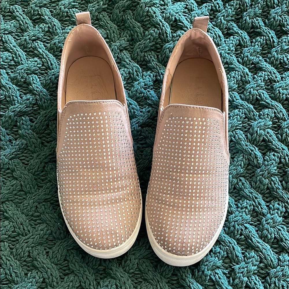 Nicole Miller Studded Slip-On Sneakers with Rhinestones Size 7.5 - Picture 2 of 14